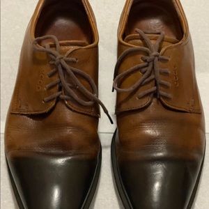 ECCO Mens Perforated Brown Leather Shoe